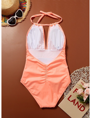 STRÓJ KOSTIUM KĄPIELOWY MONOKINI RÓŻOWE PINK