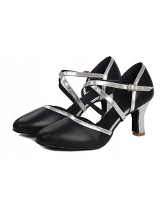 BUTY TANECZNE DO TAŃCA STANDARDU KRYTE SREBRNE 7cm