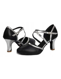 BUTY TANECZNE DO TAŃCA STANDARDU KRYTE SREBRNE 7cm 2