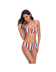 BIKINI STRÓJ KĄPIELOWY PASKI RETRO KOBIECY