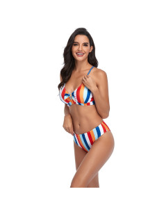 BIKINI STRÓJ KĄPIELOWY PASKI RETRO KOBIECY 2