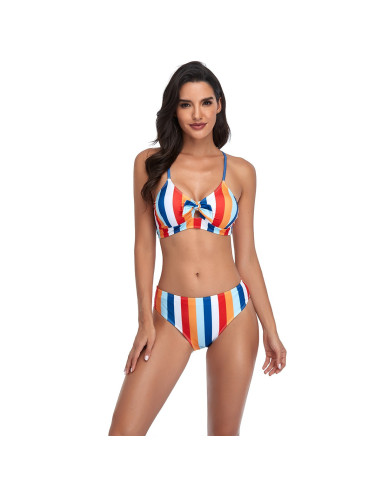 BIKINI STRÓJ KĄPIELOWY PASKI RETRO KOBIECY