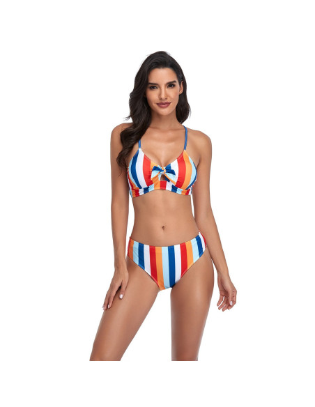 BIKINI STRÓJ KĄPIELOWY PASKI RETRO KOBIECY