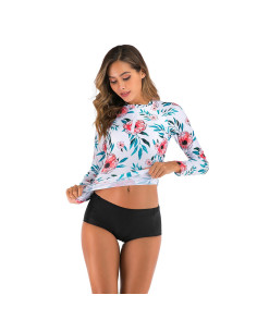 STRÓJ KĄPIELOWY DŁUGI RĘKAW SURFING KWIATY 2