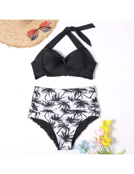 BIKINI STRÓJ KĄPIELOWY PALMY KLASYK NA SZYJĘ