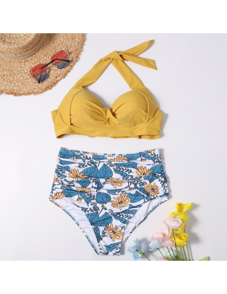 BIKINI STRÓJ KĄPIELOWY WYSOKI KLASYK NA SZYJĘ