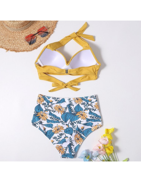 BIKINI STRÓJ KĄPIELOWY WYSOKI KLASYK NA SZYJĘ