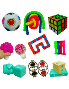 KOMPLET ZESTAW ZABAWKI ANTYSTRESOWE GNIOTKI 18SZT