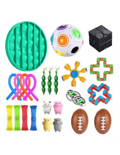 KOMPLET ZESTAW ZABAWKI ANTYSTRESOWE GNIOTKI 24SZT