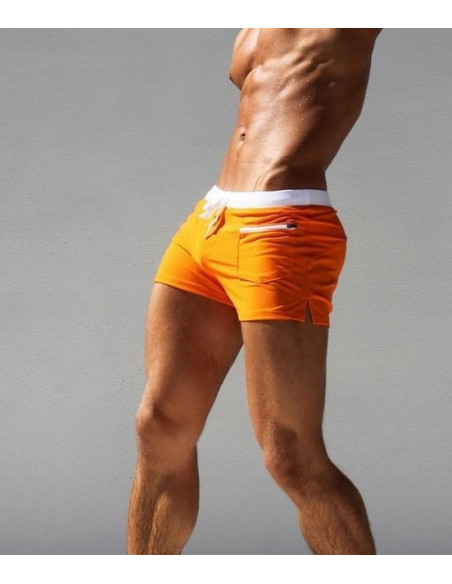 KĄPIELÓWKI MĘSKIE BOKSERKI SZORTY POMARAŃCZOWE