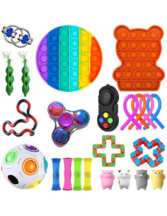 ZESTAW ZABAWKI ANTYSTRESOWE SENSORYCZNE 23SZT