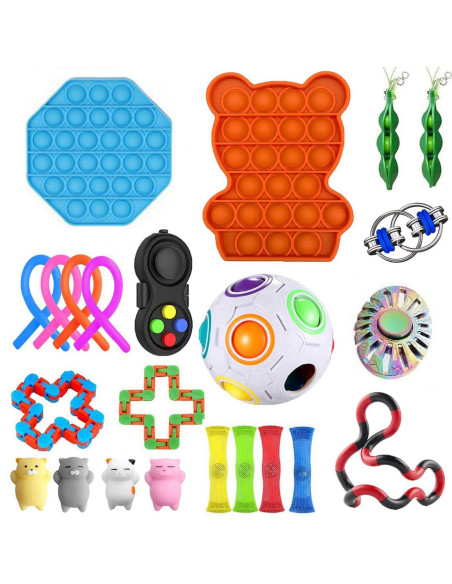 ZESTAW ZABAWEK ANTYSTRESOWYCH SENSORYCZNYCH 23SZT