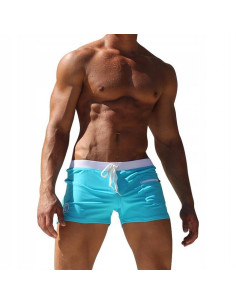 KĄPIELÓWKI MĘSKIE BOKSERKI SZORTY LAZUROWE