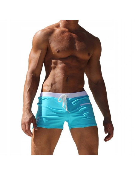 KĄPIELÓWKI MĘSKIE BOKSERKI SZORTY LAZUROWE