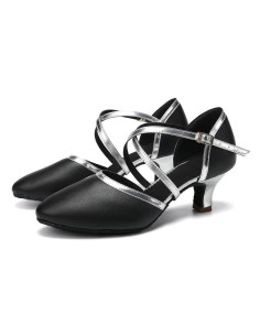 BUTY TANECZNE DO TAŃCA STANDARDU KRYTE SREBRNE 5cm