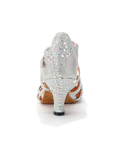 BUTY DO TAŃCA TANECZNE Z CEKINAMI SREBRNE 6cm