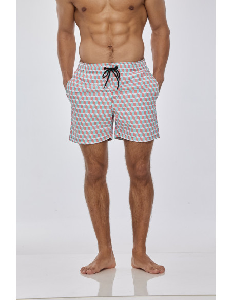 KĄPIELÓWKI MĘSKIE SZORTY SPODENKI ROMBY KOSTKI
