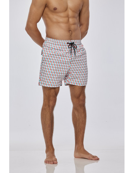 KĄPIELÓWKI MĘSKIE SZORTY SPODENKI ROMBY KOSTKI