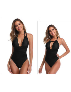 STRÓJ KOSTIUM KĄPIELOWY MONOKINI CZARNY BLACK