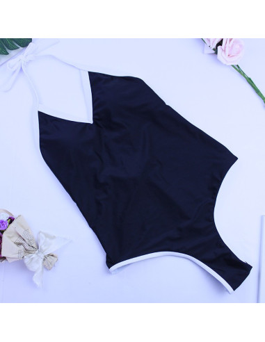 STRÓJ KOSTIUM KĄPIELOWY MONOKINI CZARNY BASEN