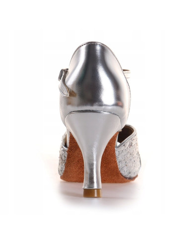 BUTY DO TAŃCA TANECZNE LATINO SALSA 7cm - SREBRNE