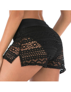 SZORTY MAJTK KĄPIELOWE DAMSKIE AŻUROWE KORONKA