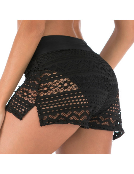 SZORTY MAJTK KĄPIELOWE DAMSKIE AŻUROWE KORONKA