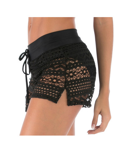 SZORTY MAJTK KĄPIELOWE DAMSKIE AŻUROWE KORONKA