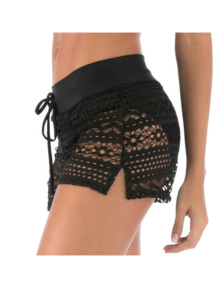 SZORTY MAJTK KĄPIELOWE DAMSKIE AŻUROWE KORONKA
