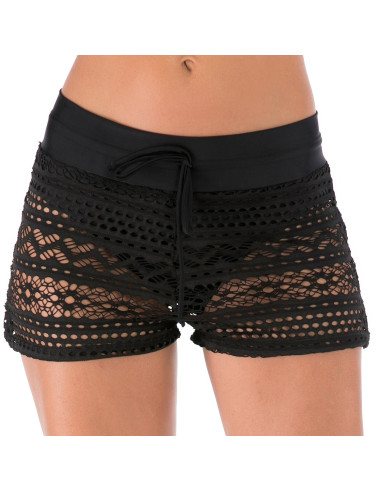 SZORTY MAJTK KĄPIELOWE DAMSKIE AŻUROWE KORONKA