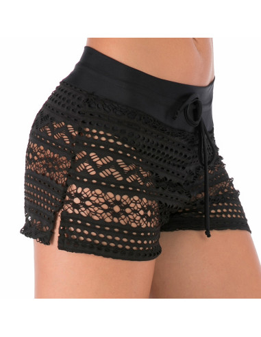 SZORTY MAJTK KĄPIELOWE DAMSKIE AŻUROWE KORONKA