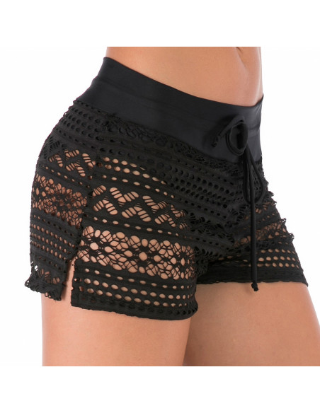 SZORTY MAJTK KĄPIELOWE DAMSKIE AŻUROWE KORONKA