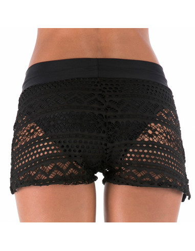 SZORTY MAJTK KĄPIELOWE DAMSKIE AŻUROWE KORONKA