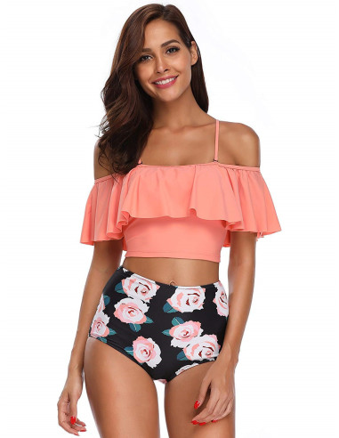 BIKINI STRÓJ KĄPIELOWY WYSOKI STAN HISZPANKA