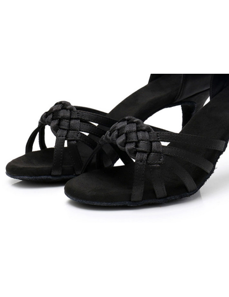 BUTY DO TAŃCA TOWARZYSKIEGO WYGODNE 7CM - CZARNE