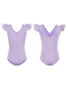 BODY BALETOWE STRÓJ DO BALETU FALBANKI FIOLET