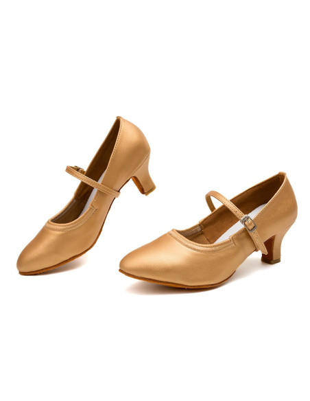 BUTY DO TAŃCA TANECZNE STANDARDU CIELISTE BRĄZ 5cm