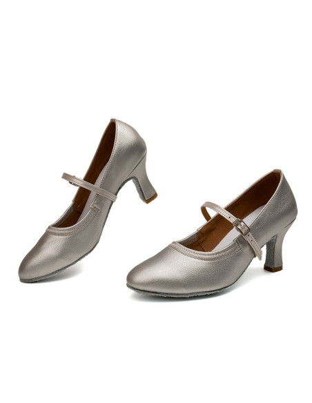 BUTY DO TAŃCA TANECZNE STANDARDU SREBRNE 7cm