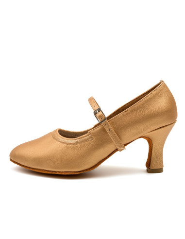 BUTY DO TAŃCA TANECZNE STANDARDU CIELISTE BRĄZ 7cm