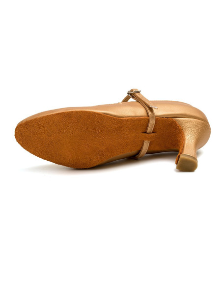 BUTY DO TAŃCA TANECZNE STANDARDU CIELISTE BRĄZ 7cm