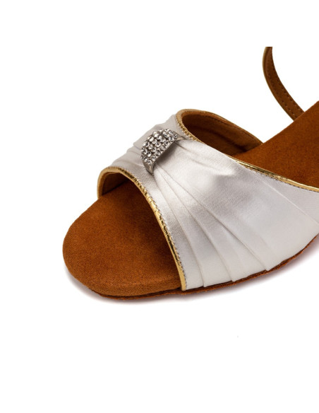 BUTY DO TAŃCA TANECZNE ŚLUBNE BIAŁE SUBTELNE 7,5cm