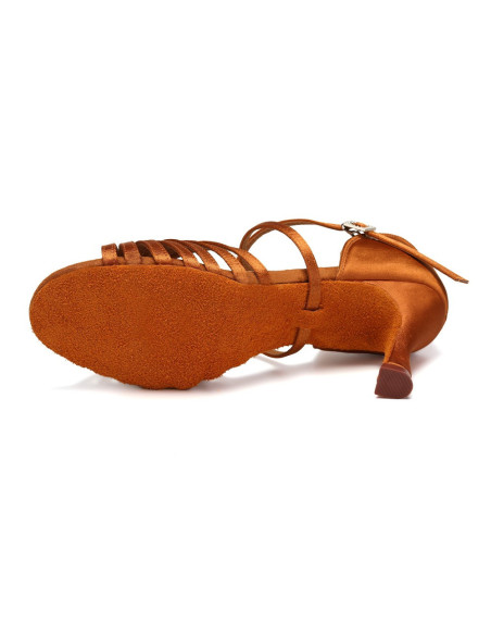 BUTY DO TAŃCA TANECZNE WYGODNE LATINO BRĄZ 7,5cm