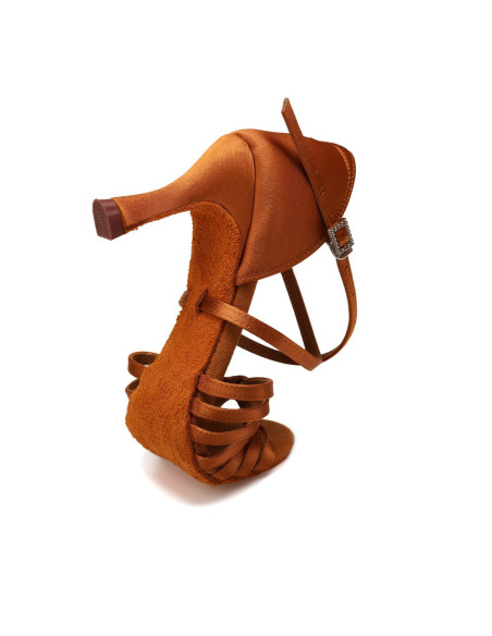 BUTY DO TAŃCA TANECZNE WYGODNE LATINO BRĄZ 7,5cm