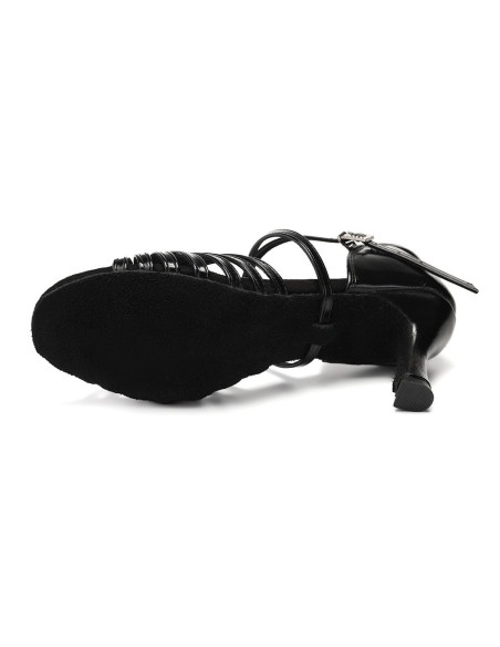 BUTY DO TAŃCA TANECZNE POŁYSKUJĄCE CZARNE 7,5cm