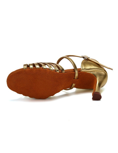 BUTY DO TAŃCA TANECZNE POŁYSKUJĄCE ZŁOTE 7,5cm