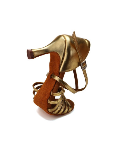 BUTY DO TAŃCA TANECZNE POŁYSKUJĄCE ZŁOTE 7,5cm