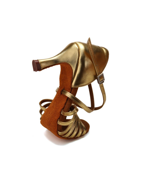 BUTY DO TAŃCA TANECZNE POŁYSKUJĄCE ZŁOTE 7,5cm