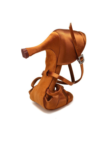 BUTY DO TAŃCA TANECZNE DELIKATNE LATINO BRĄZ 7,5cm