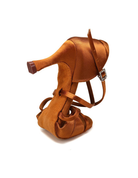 BUTY DO TAŃCA TANECZNE DELIKATNE LATINO BRĄZ 7,5cm