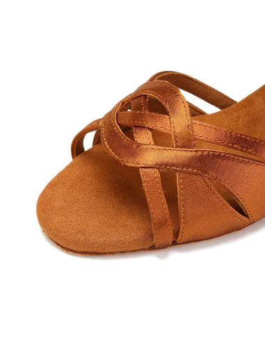 BUTY DO TAŃCA TANECZNE DELIKATNE LATINO BRĄZ 7,5cm